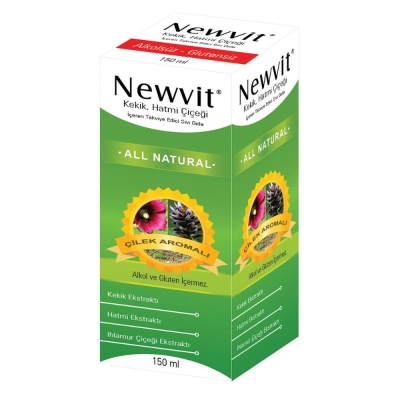 Newvit Kekik Hatmi Çiçeği İçeren Çilek Aromalı 150 ml Şurup - 1