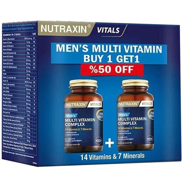 Nutraxin Mens Multi Vitamin Complex 60 Tablet - İkincisi %50 İndirimli - 1