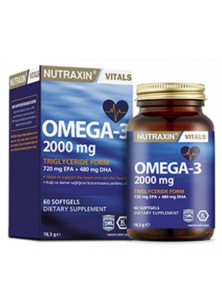 Nutraxin Omega 3 Balık Yağı 2000 mg 60 Kapsül - 1