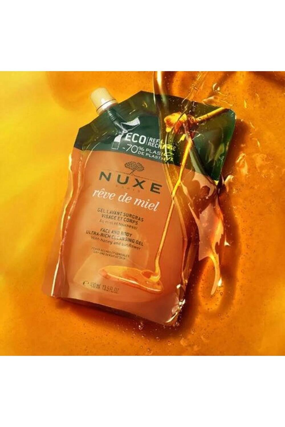 Nuxe Reve De Miel Face and Body Ultra Rich Cleansing Gel 400 ml-Refill - 2