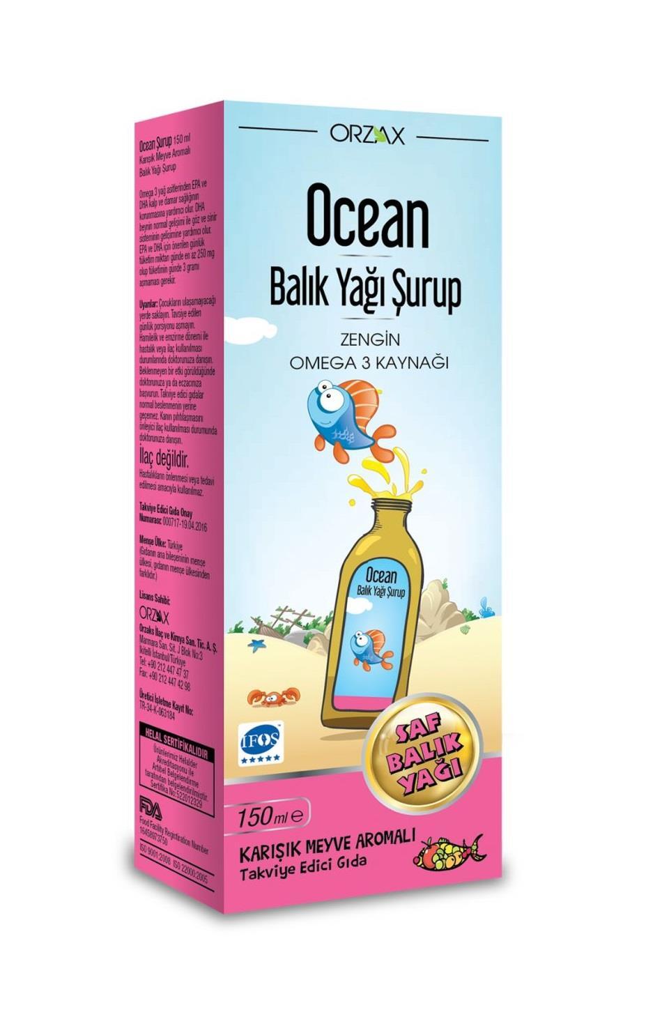 Ocean Balık Yağı Şurubu 150ml (Karışık Meyveli) - 1