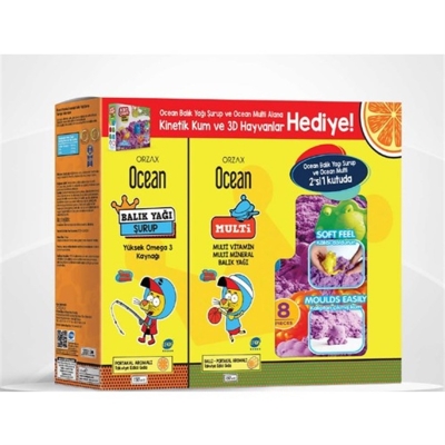 Ocean Balık Yağı Şurup 150ml + Multi Şurup 150ml Alana Kinetik Kum Hediye - 1