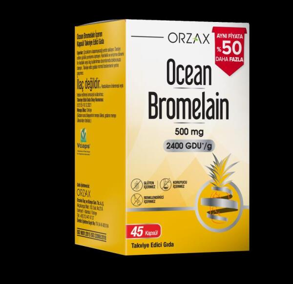 Ocean Bromelain 500 mg 45 Kapsül - 1