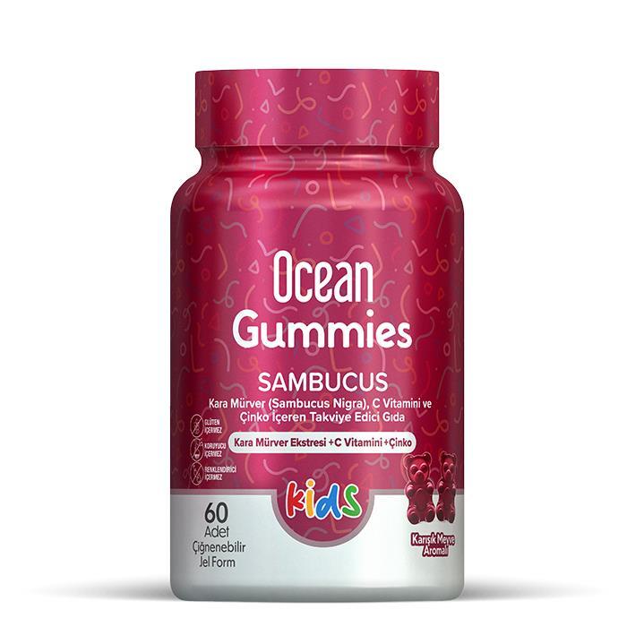 Ocean Gummies Sambucus Kids 60 Çiğnenebilir Jel - 1