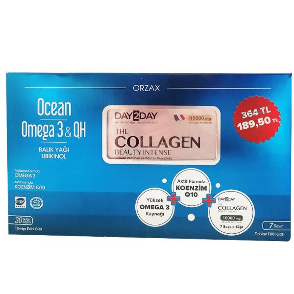 Ocean Omega 3 & QH 30 Softjel Kapsül (Day2Day İntense 7 Saşe Hediyeli) - 1