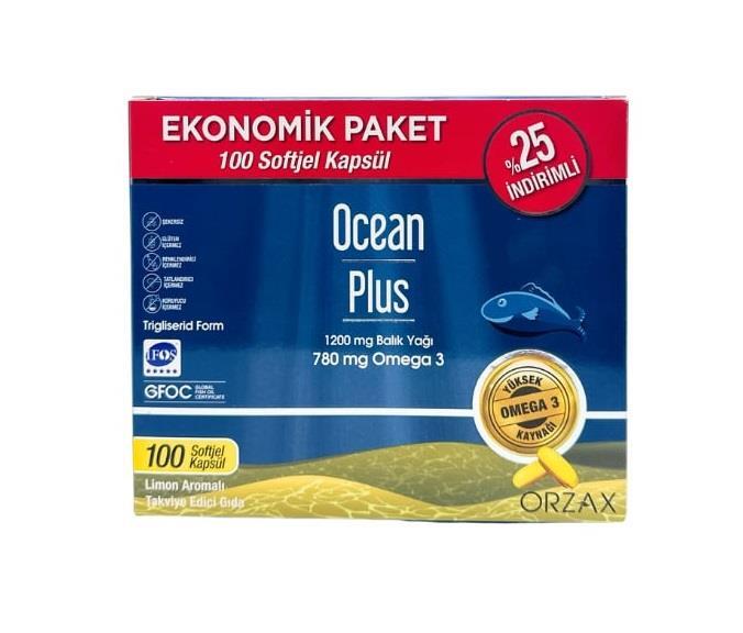 Ocean Plus 1200 mg 100 Kapsül Balık Yağı - 1