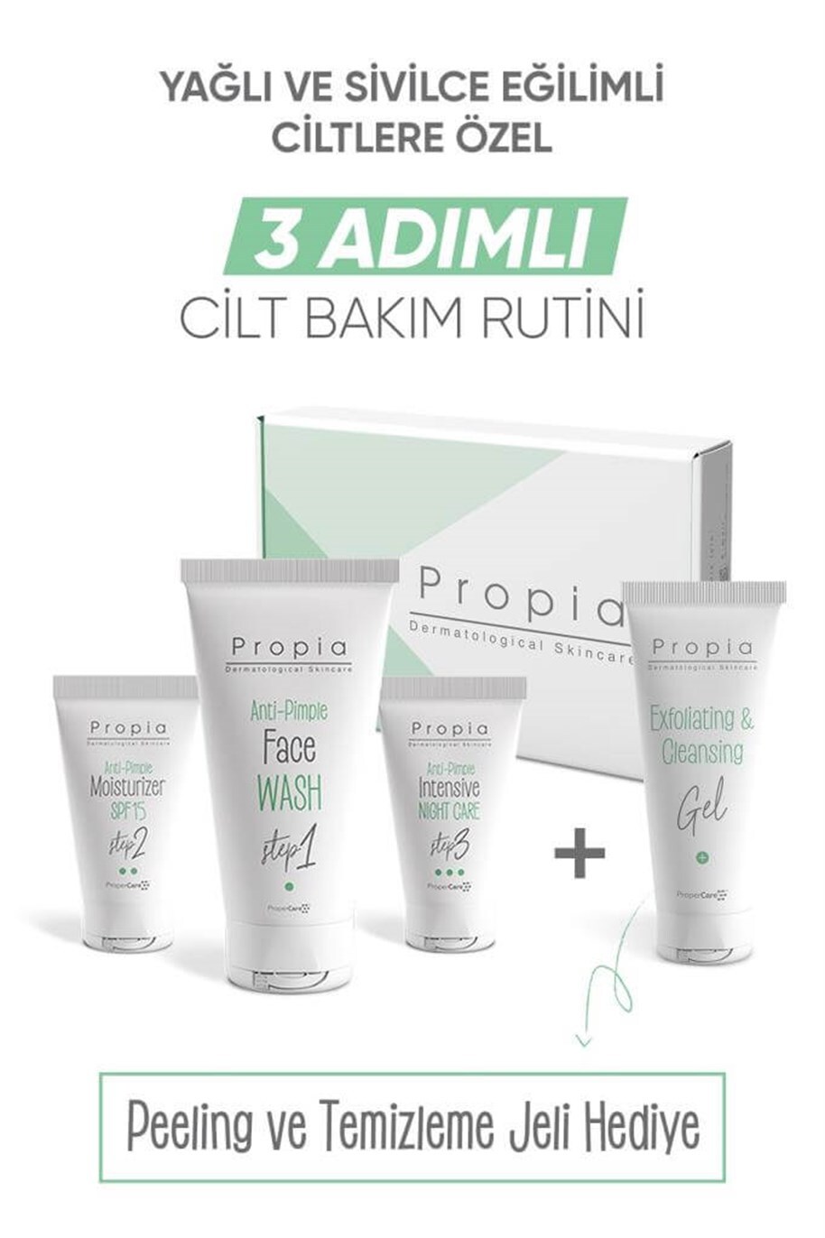 Propia Sivilce Karşıtı 3 Adımlı Bakım Seti + Peeling - 1