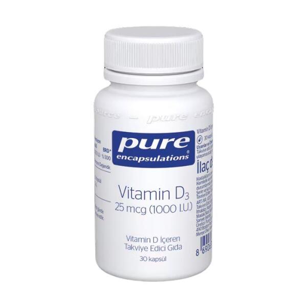 Pure Encapsulations Vitamin D3 25 mcg (1000 I.U.) 30 Kapsül - 1