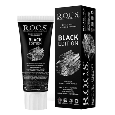 ROCS Black Edition Beyazlatıcı Siyah Diş Macunu 60 ml - 1