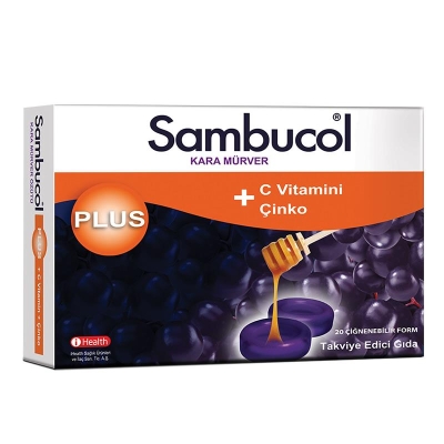 Sambucol Plus Kara Mürver Ekstresi 20 Pastil - 1