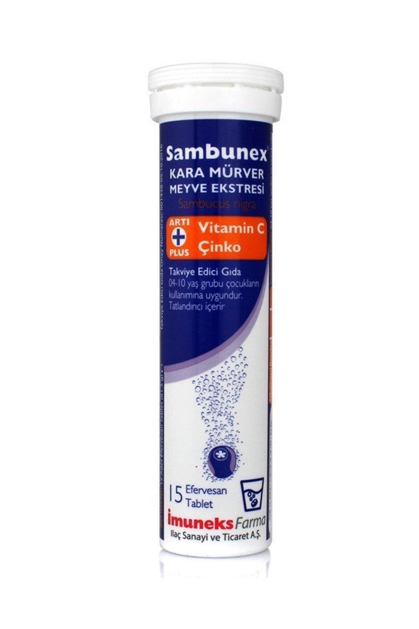 Sambunex Kara Mürver Vitamin C + Çinko 20 Efervesan Tablet - 1