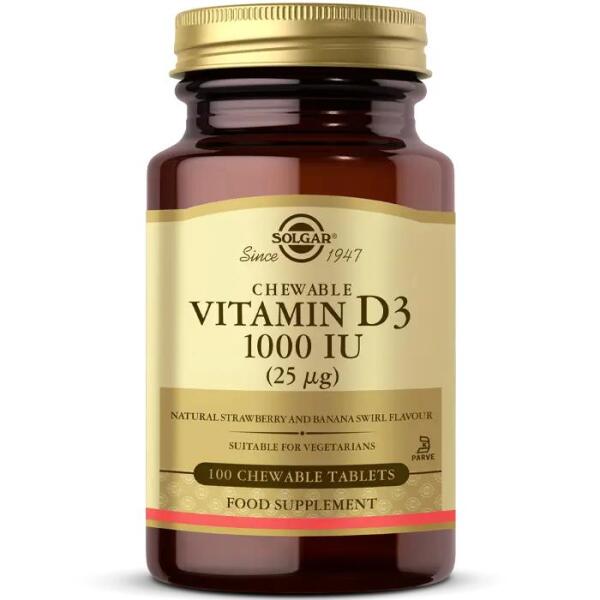 Solgar Chewable Vitamin D3 1000 IU - 1