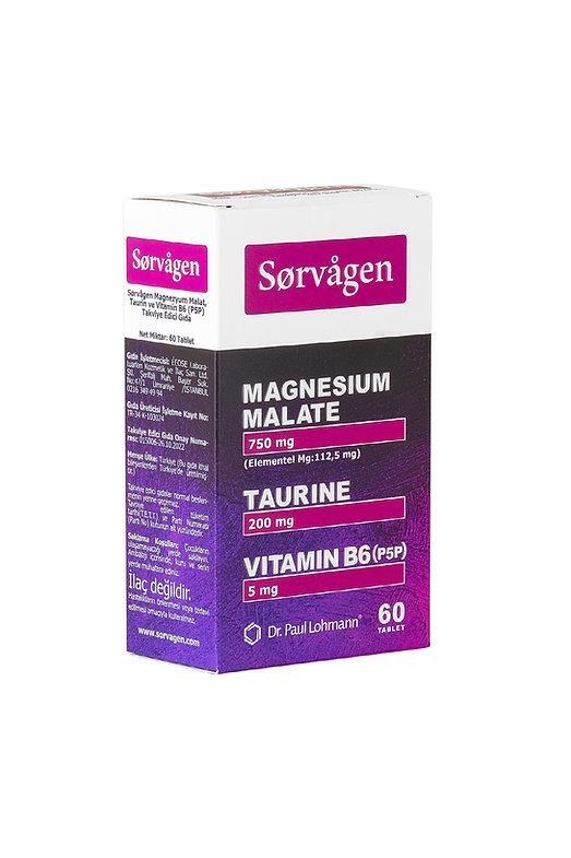 Sorvagen Magnezyum Malat, Taurin ve Vitamin B6 (P5P) 60 Tablet - 1