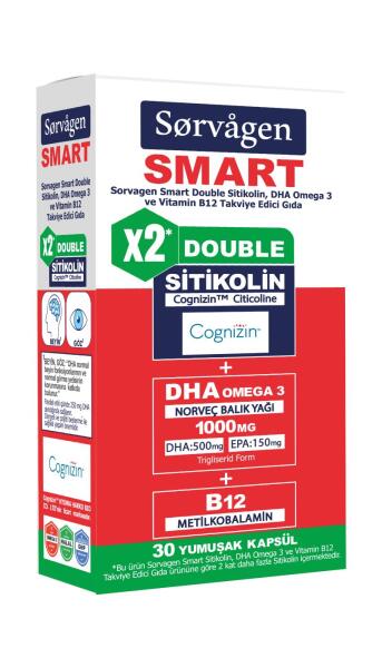 Sorvagen Smart Double Sitikolin DHA 30 Kapsül - 1