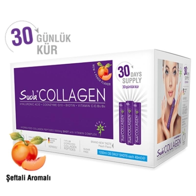 Suda Collagen 40 ml 30 Shot Aylık Paket Şeftali Aromalı - 1