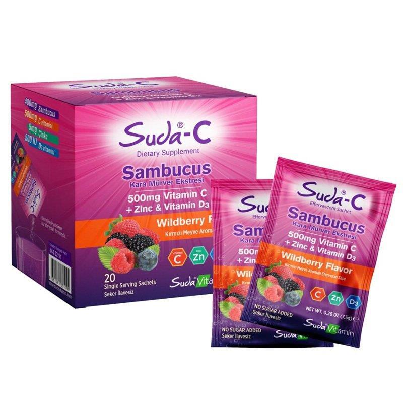 Suda Vitamin C Sambucus Zinc Çinko D3 20 Şase - 1