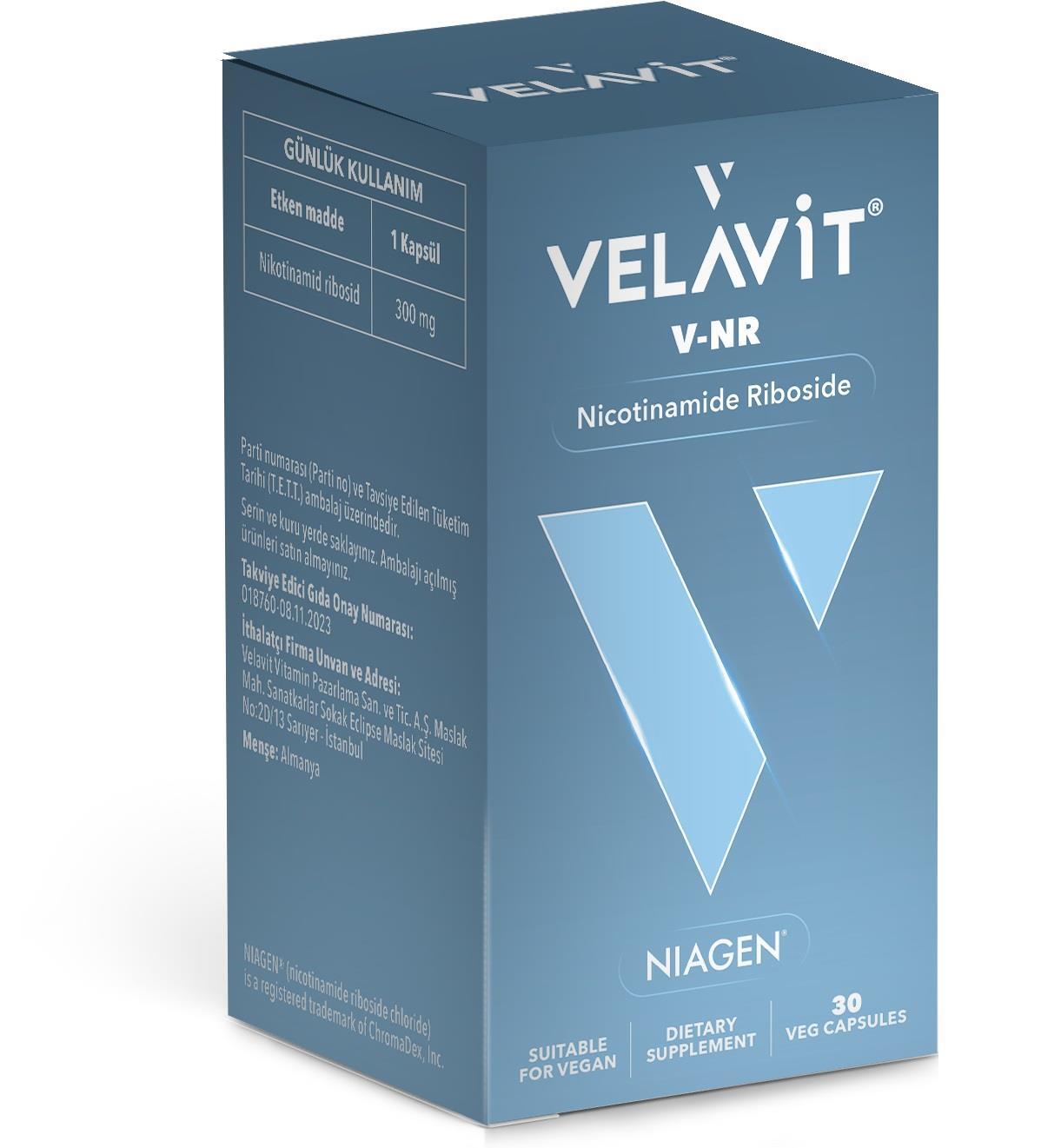 Velavit V-NR Nicotinamide Riboside 30 Kapsül - 1