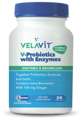 Velavit V-Probiotics With Enzymes 30 Kapsül - 1