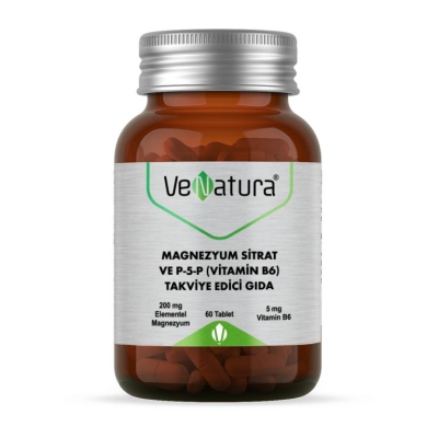 VeNatura Magnezyum Sitrat ve P-5-P (Vitamin B6) 60 Tablet - 1