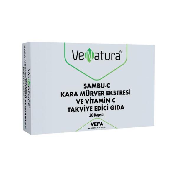 Venatura Sambu-C Kara Mürver Ekstresi ve Vitamin C 20 Kapsül - 1