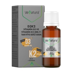 VeNatura Vitamin D3K2 Menaq 20 ml Menaquinon 7 Damla 20 ml - 1