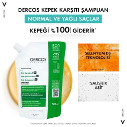 Vichy Anti Dandruff Kepek Karşıtı Şampuan Normal ve Yağlı Saçlar 500 ml Refill - 2