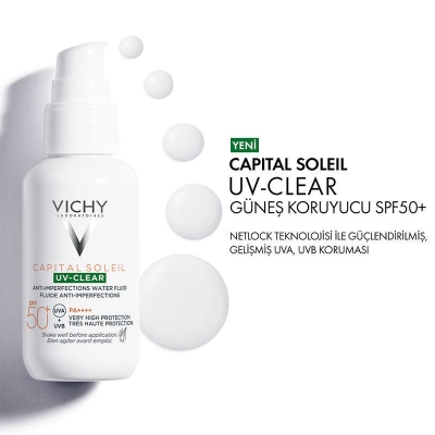 Vichy Capital Soleil UV-Clear Spf 50 Fluid Güneş Koruyucu 40 ml - 1