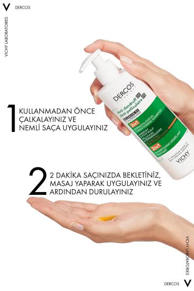 Vichy Dercos 2 si 1 Arada Kepek Karşıtı & Nemlendirici Kepek Karşıtı Şampuan 390 ml - 2