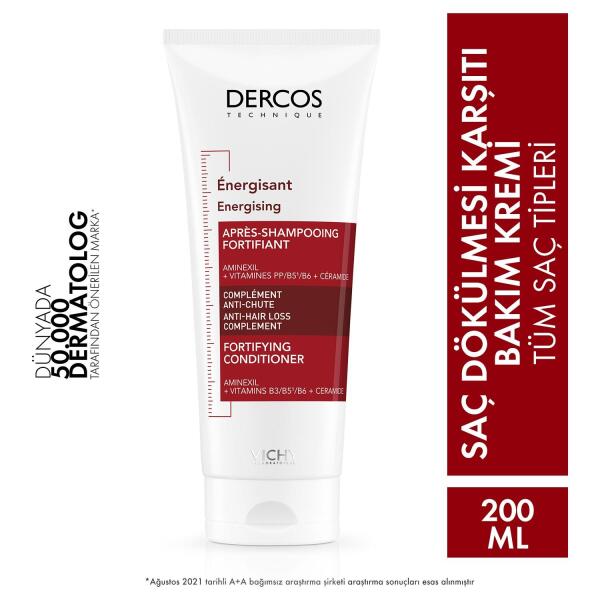 Vichy Dercos Energisant Dökülme Karşıtı Güçlendirici Saç Kremi 200 ml - 1