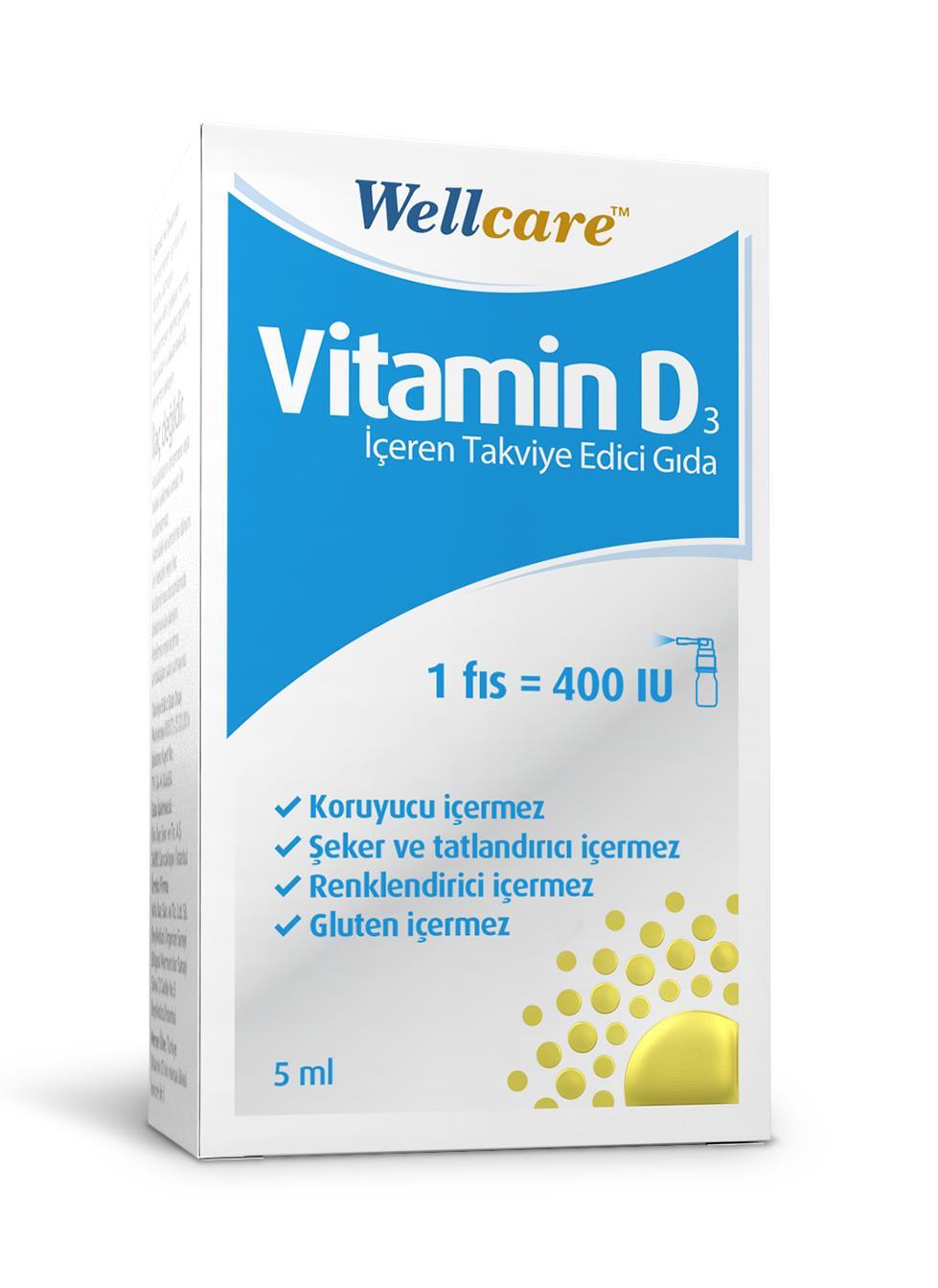 Wellcare Vitamin D3 400 IU Sprey 5 ml - 1