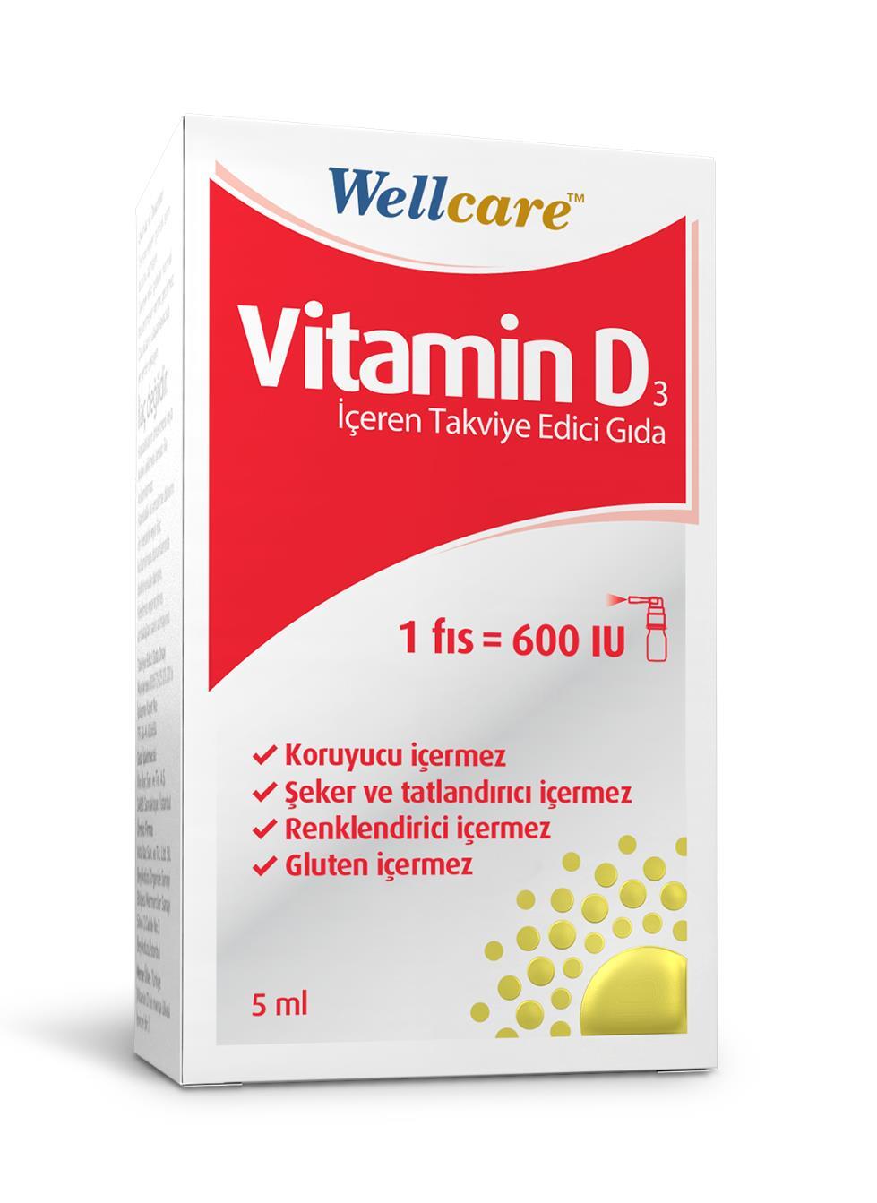 Wellcare Vitamin D3 600 IU 5 ml Sprey - 1