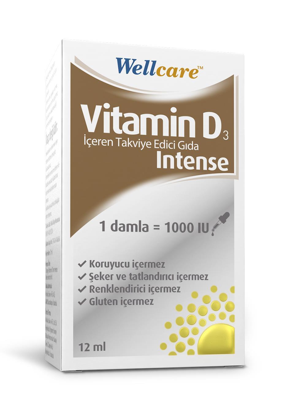 Wellcare Vitamin D3 İntense 1000 IU Damla 12 ml - 1