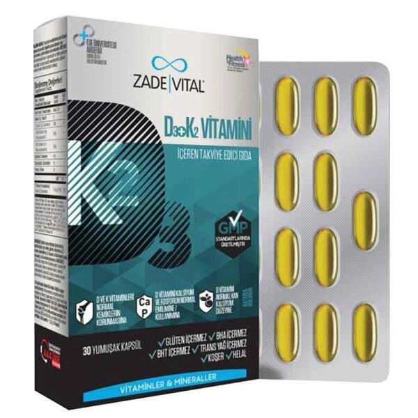 Zade Vital D3+K2 Vitamini 30 Kapsül - 1