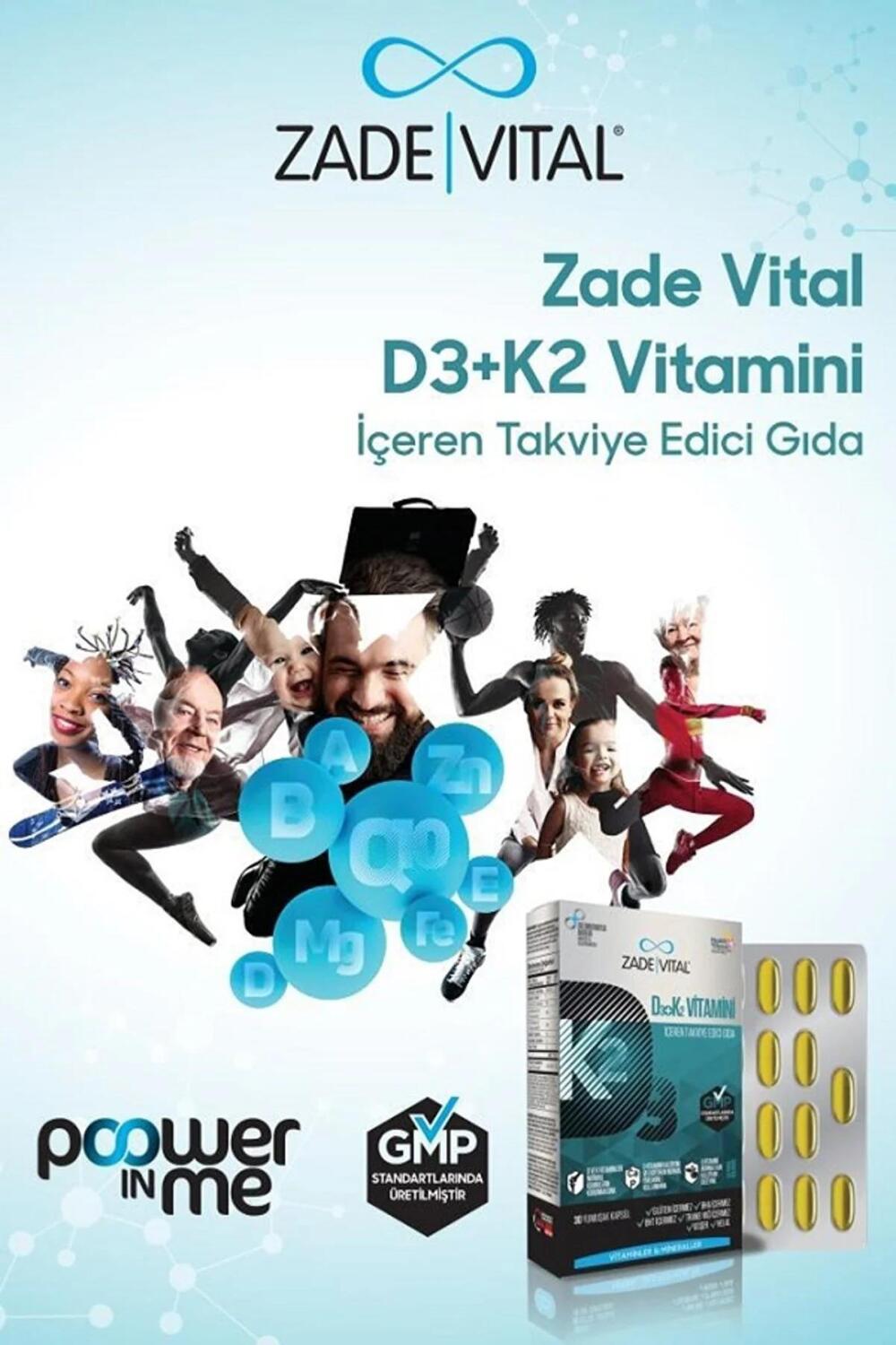 Zade Vital D3+K2 Vitamini 30 Kapsül - 3