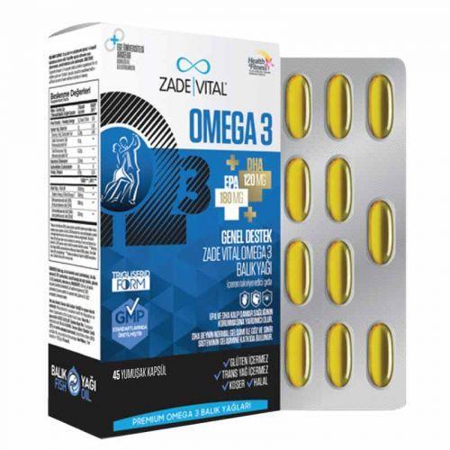 Zade Vital Premium Omega 3 Balık Yağı Genel Destek 45 Kapsül - 1