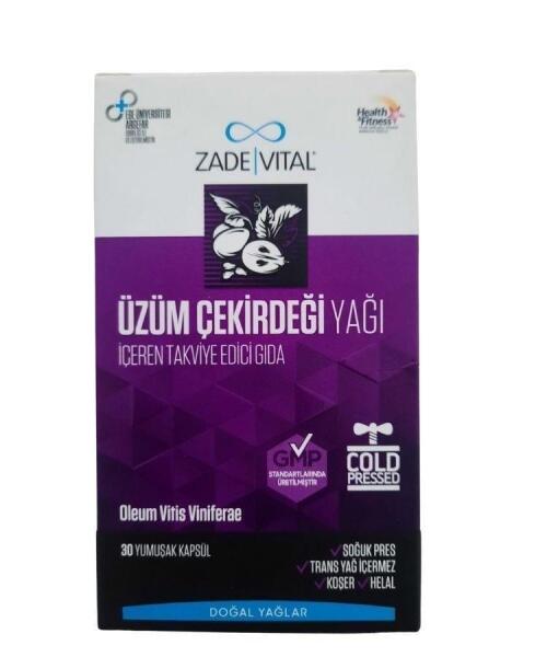 Zade Vital Üzüm Çekirdeği Yağı Blister 30 Bitkisel Kapsül - 1