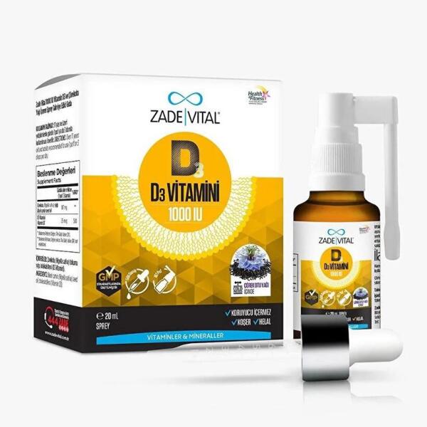 Zade Vital Vitamin D3 1000 IU Sprey 20 ml - 1