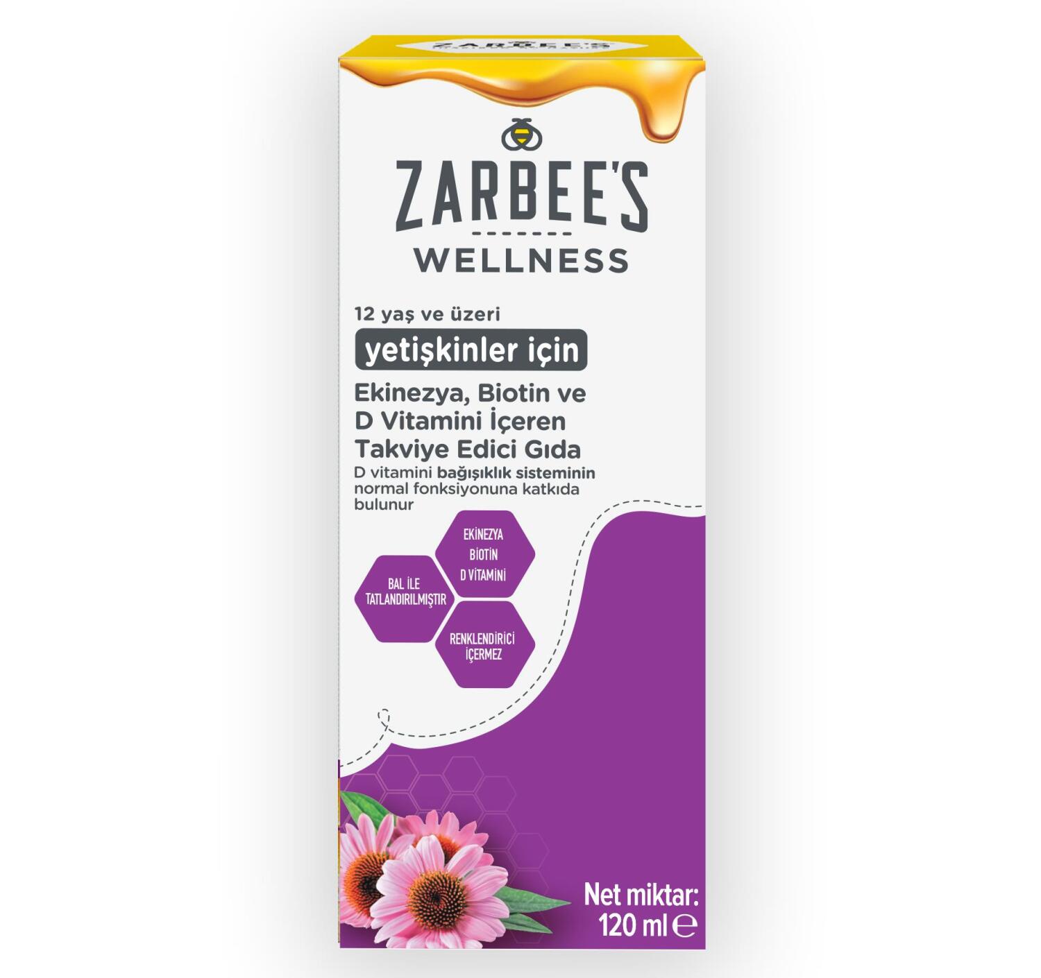 Zarbees Wellness Ekinezya, Biotin ve D Vitamin Sıvı 120ml - 1