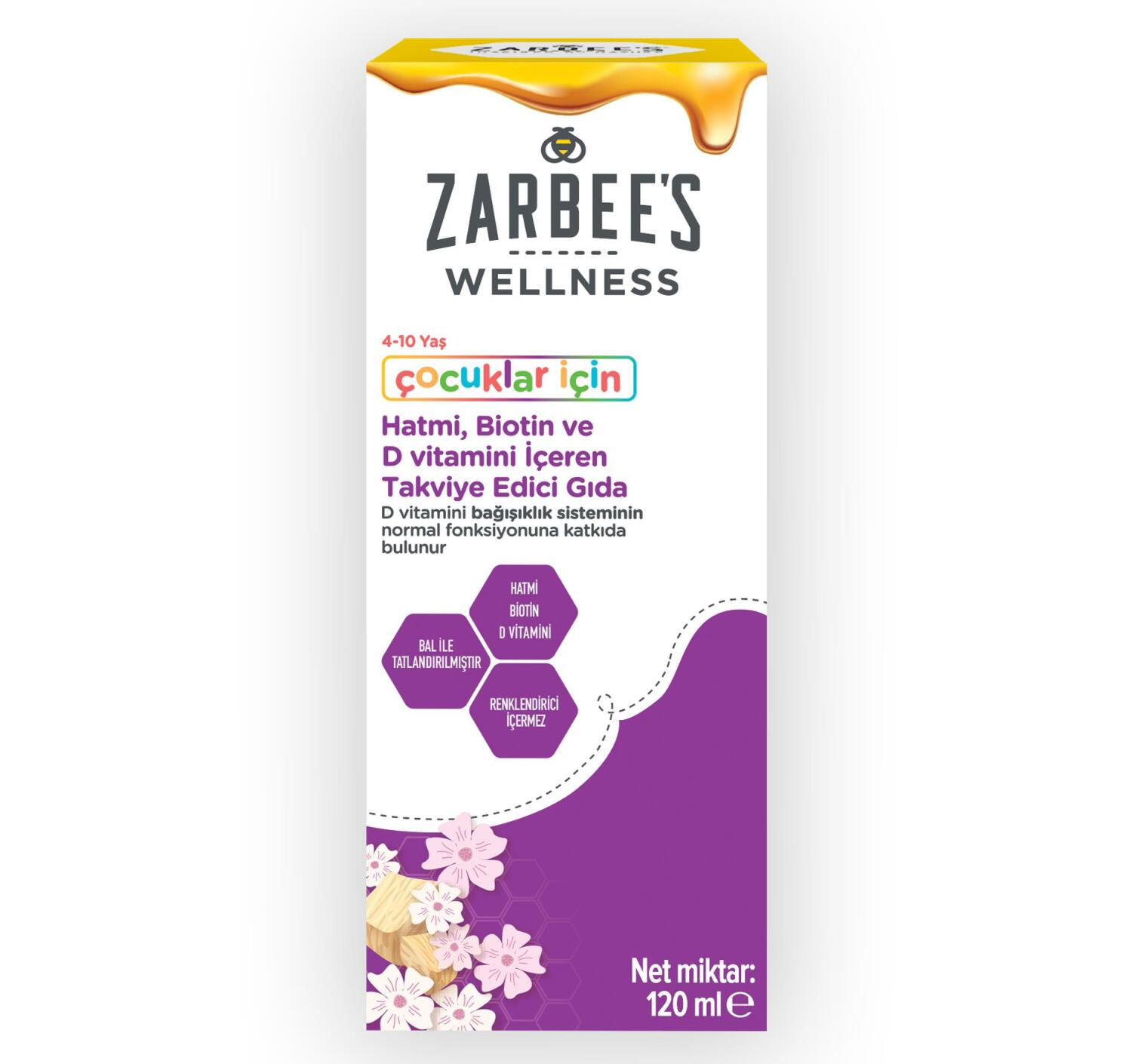 Zarbees Wellness Hatmi, Biotin ve D Vitamin Sıvı 120ml - 1